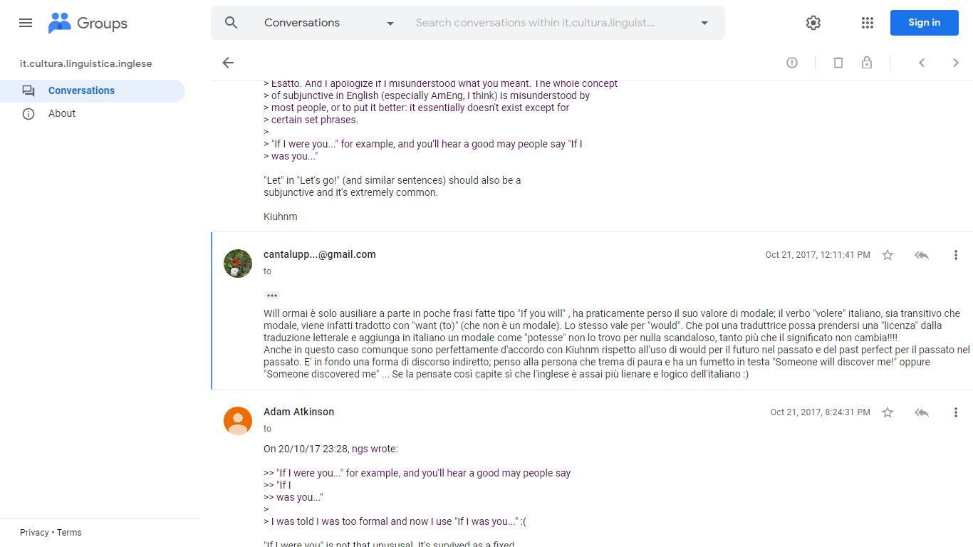 congiuntivo - groups.google.com