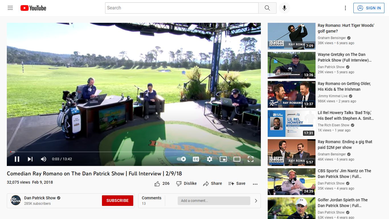 Comedian Ray Romano on The Dan Patrick Show - YouTube