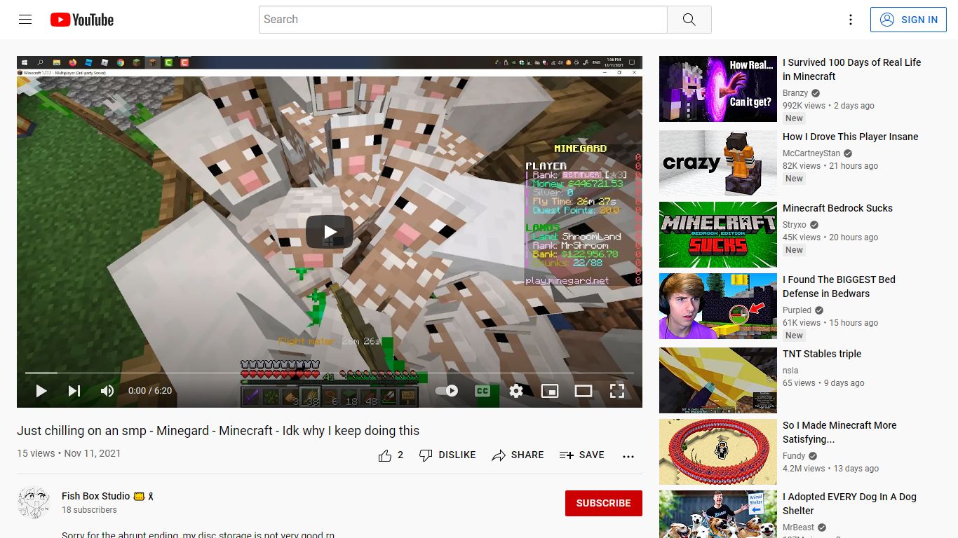 Just chilling on an smp - Minegard - Minecraft - Idk why I keep doing ...