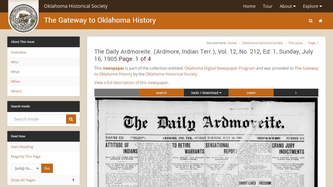 The Daily Ardmoreite. (Ardmore, Indian Terr.), Vol. 12, No. 212, Ed. 1 ...